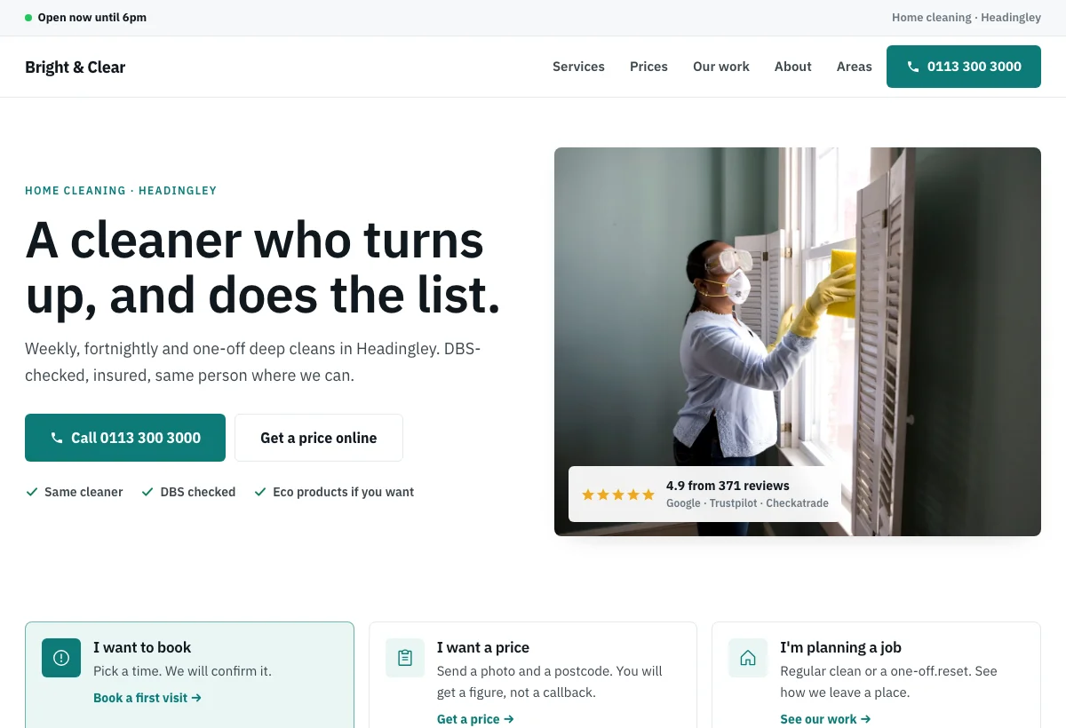 Cleaner website design