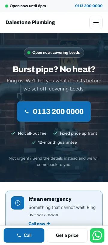 Websites built with Stackkit, shown on a phone